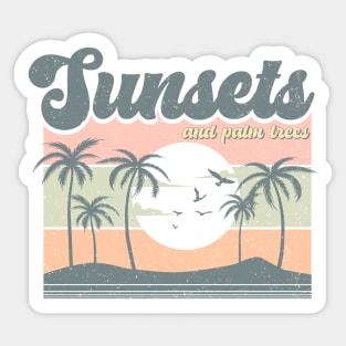 Sunsets and Palm Trees Sticker